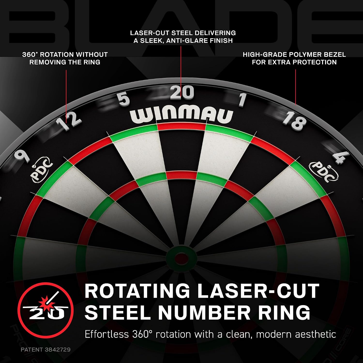 WINMAU Blade Series Dartboards – professionella PDC officiella turneringsdarttavlor – Blade X | 360 | Triple Core