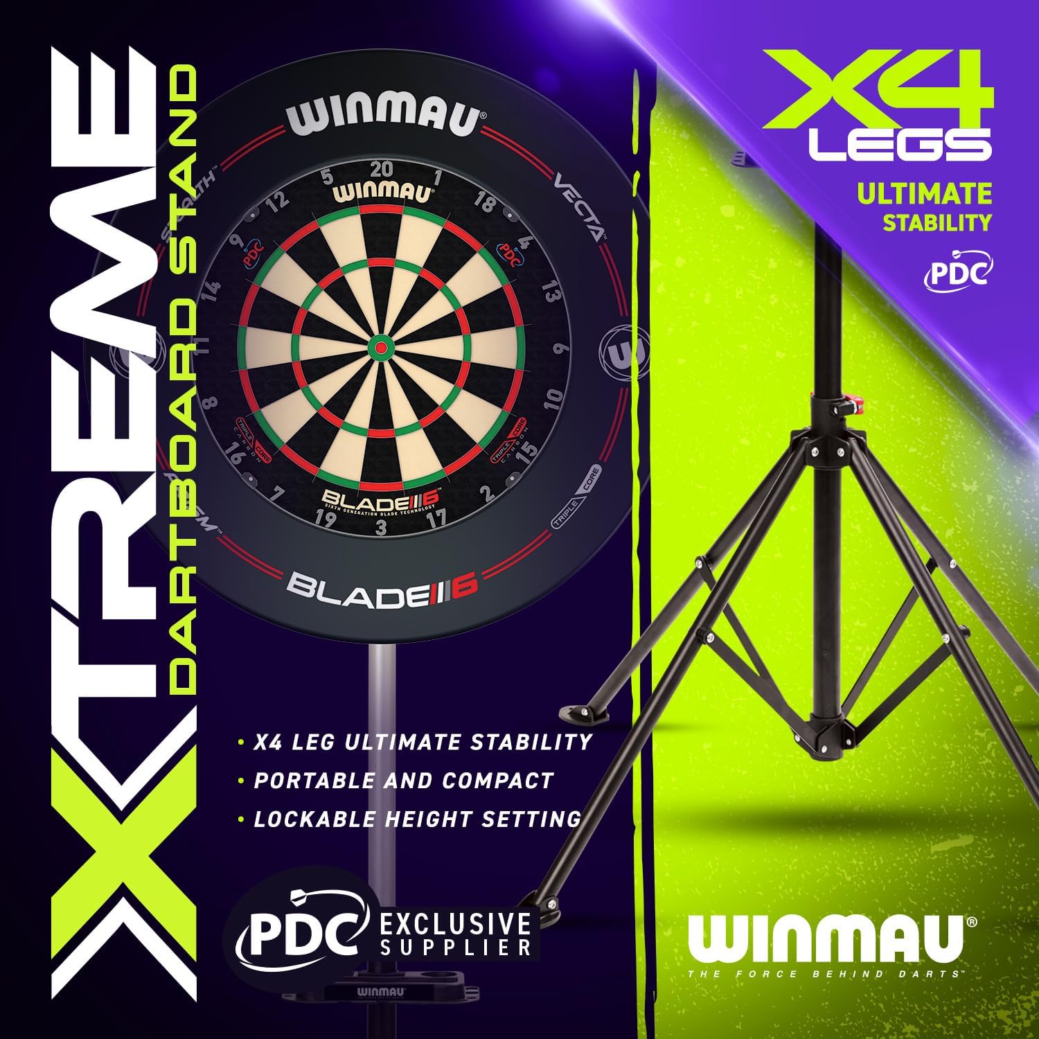 WINMAU | Xtreme 2.0 | Bärbart Justerbart Darttavlaställ