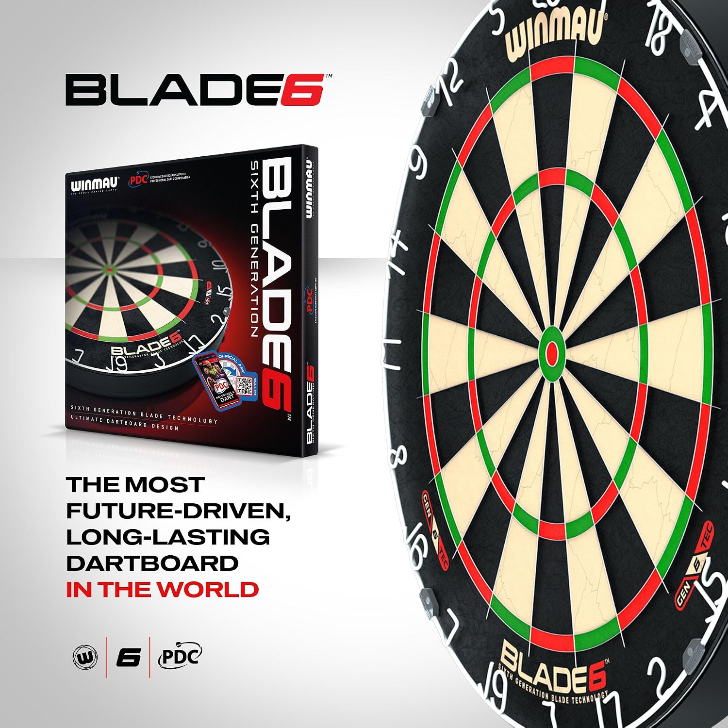 WINMAU Blade Series Dartboards – professionella PDC officiella turneringsdarttavlor – Blade X | 360 | Triple Core