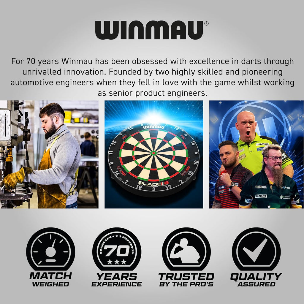 WINMAU Blade Series Dartboards – professionella PDC officiella turneringsdarttavlor – Blade X | 360 | Triple Core