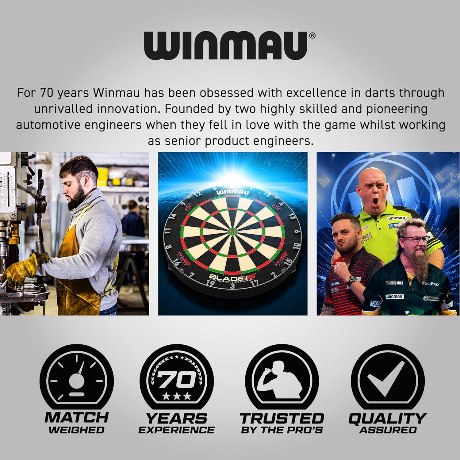 WINMAU Blade Series Dartboards – professionella PDC officiella turneringsdarttavlor – Blade X | 360 | Triple Core